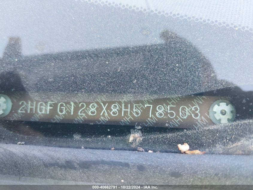 2008 Honda Civic Ex VIN: 2HGFG128X8H578503 Lot: 40662791