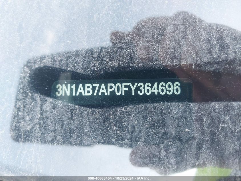 2015 Nissan Sentra Sr VIN: 3N1AB7AP0FY364696 Lot: 40663454
