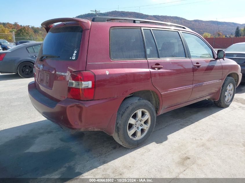 2007 Toyota Highlander V6 VIN: JTEHP21A170205415 Lot: 40663502