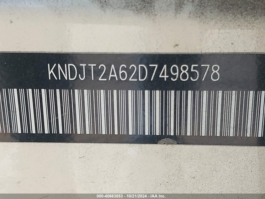 2013 Kia Soul ! VIN: KNDJT2A62D7498578 Lot: 40663853