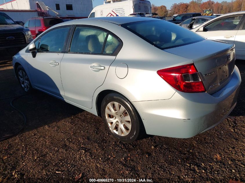 2012 Honda Civic Lx VIN: 19XFB2F56CE304366 Lot: 40665270