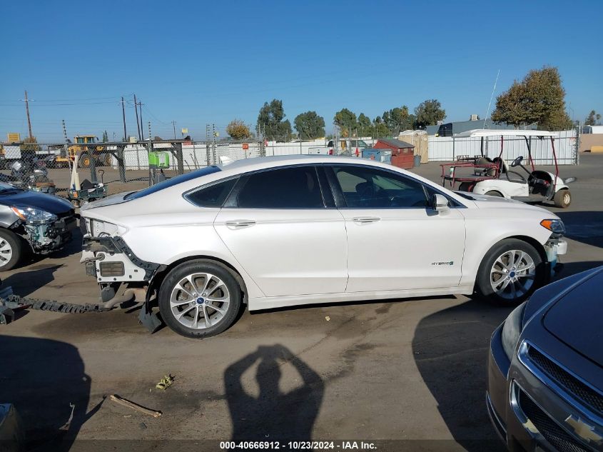 2019 Ford Fusion Hybrid Sel VIN: 3FA6P0MUXKR265598 Lot: 40666912