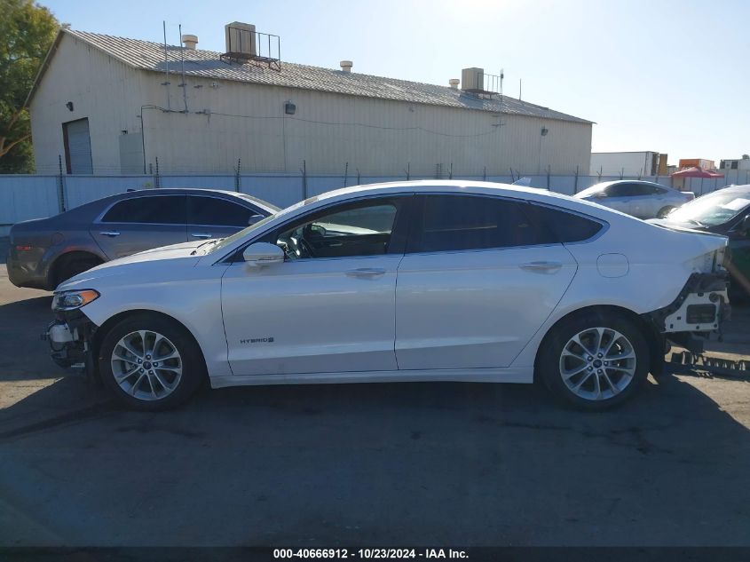 2019 Ford Fusion Hybrid Sel VIN: 3FA6P0MUXKR265598 Lot: 40666912