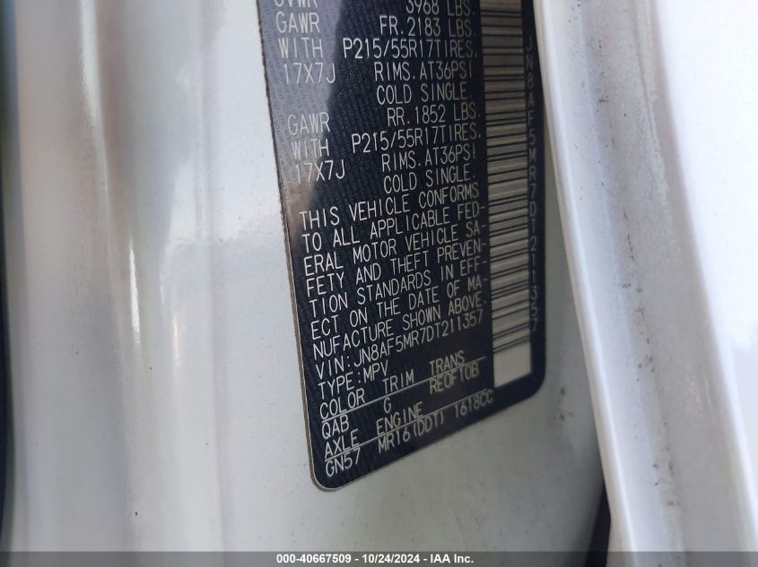 2013 Nissan Juke S VIN: JN8AF5MR7DT211357 Lot: 40667509