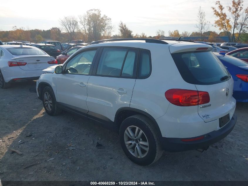 2016 Volkswagen Tiguan S VIN: WVGBV7AX7GW554136 Lot: 40668259