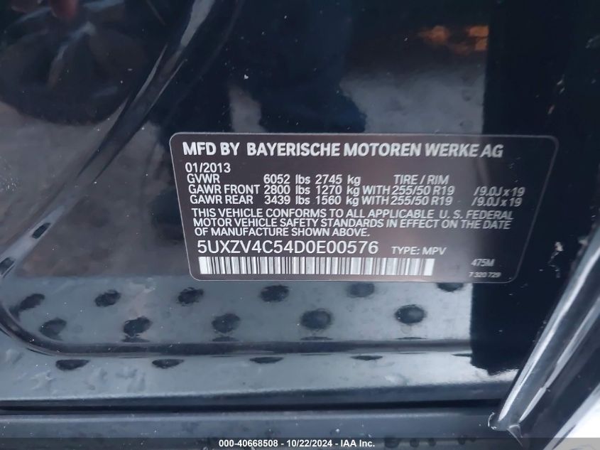 VIN 5UXZV4C54D0E00576 2013 BMW X5, Xdrive35I/Xdrive... no.9