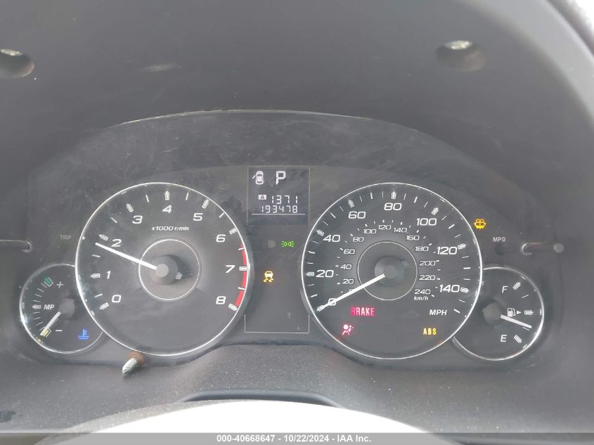 2012 Subaru Outback 2.5I VIN: 4S4BRBAC2C3283504 Lot: 40668647