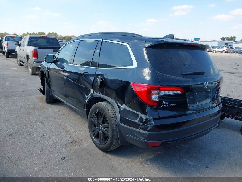 2022 Honda Pilot 2Wd Special Edition VIN: 5FNYF5H29NB021832 Lot: 40668667