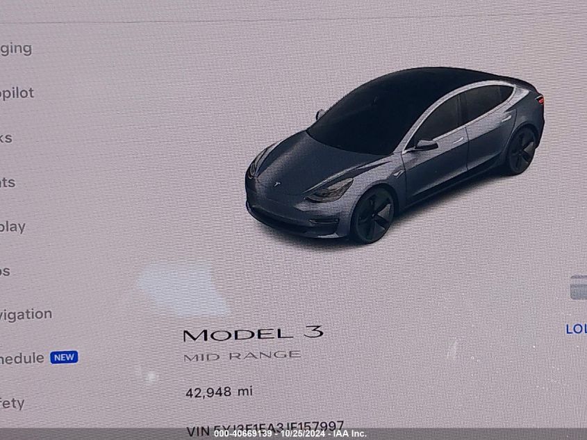 2018 TESLA MODEL 3 LONG RANGE/MID RANGE - 5YJ3E1EA3JF157997