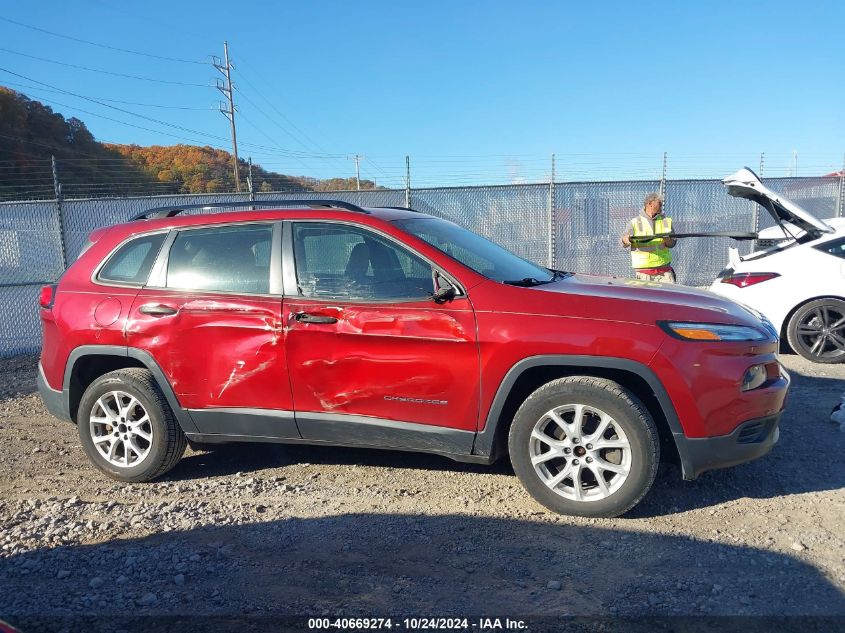 2016 Jeep Cherokee Sport VIN: 1C4PJLAB4GW126298 Lot: 40669274