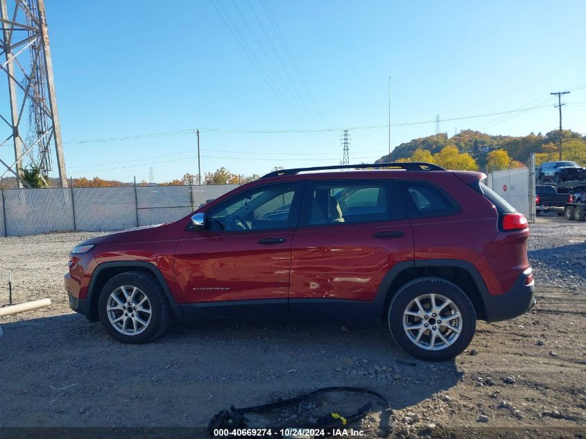 2016 Jeep Cherokee Sport VIN: 1C4PJLAB4GW126298 Lot: 40669274