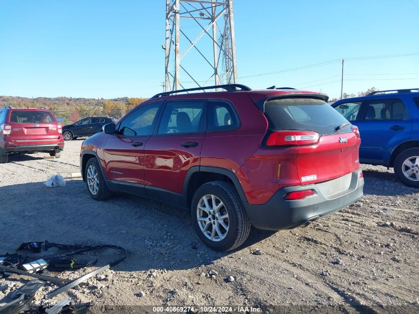 2016 Jeep Cherokee Sport VIN: 1C4PJLAB4GW126298 Lot: 40669274