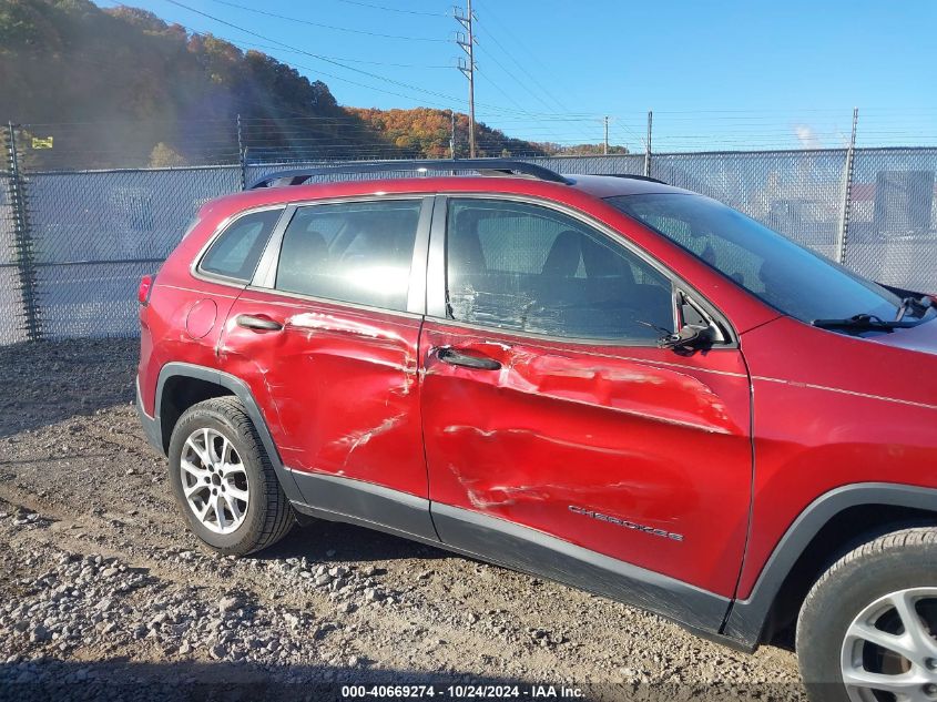 2016 Jeep Cherokee Sport VIN: 1C4PJLAB4GW126298 Lot: 40669274