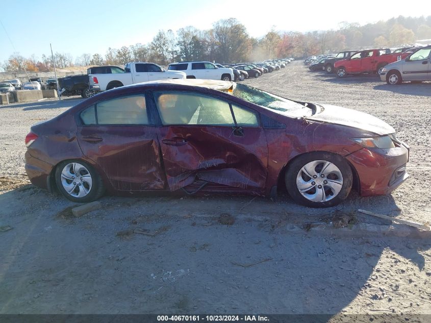 2013 Honda Civic Lx VIN: 2HGFB2F5XDH545970 Lot: 40670161