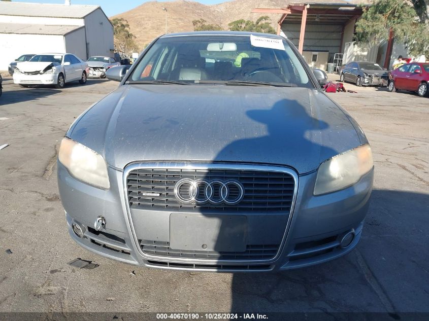 2006 Audi A4 2.0T VIN: WAUDF78E96A064367 Lot: 40670190