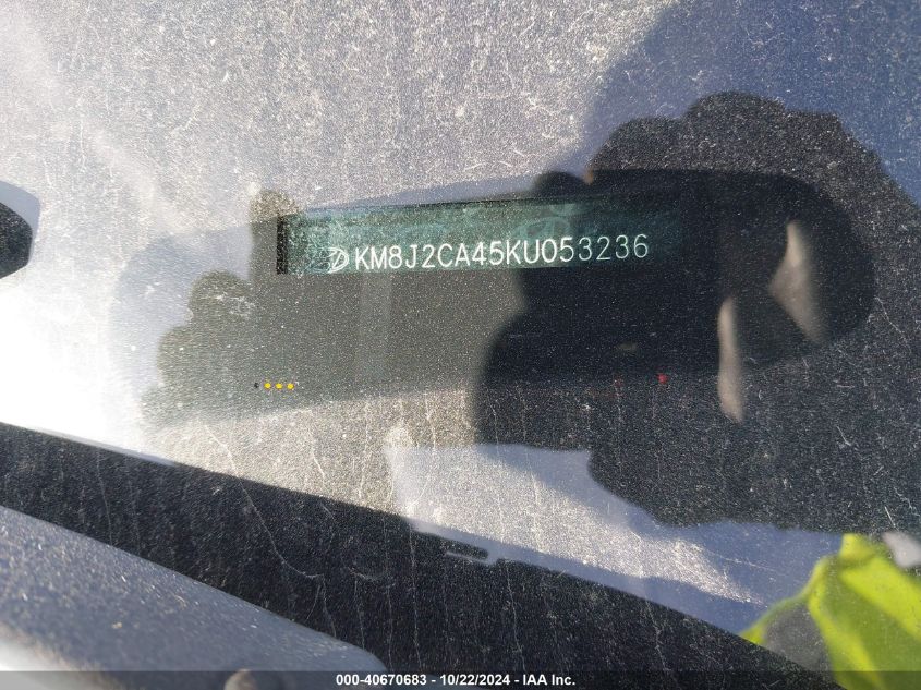 2019 Hyundai Tucson Se VIN: KM8J2CA45KU053236 Lot: 40670683
