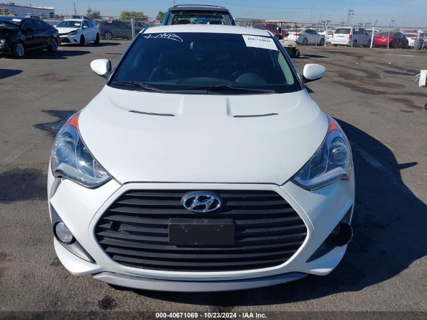 2014 Hyundai Veloster Turbo W/Black VIN: KMHTC6AE5EU201714 Lot: 40671069