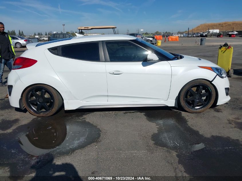 2014 Hyundai Veloster Turbo W/Black VIN: KMHTC6AE5EU201714 Lot: 40671069