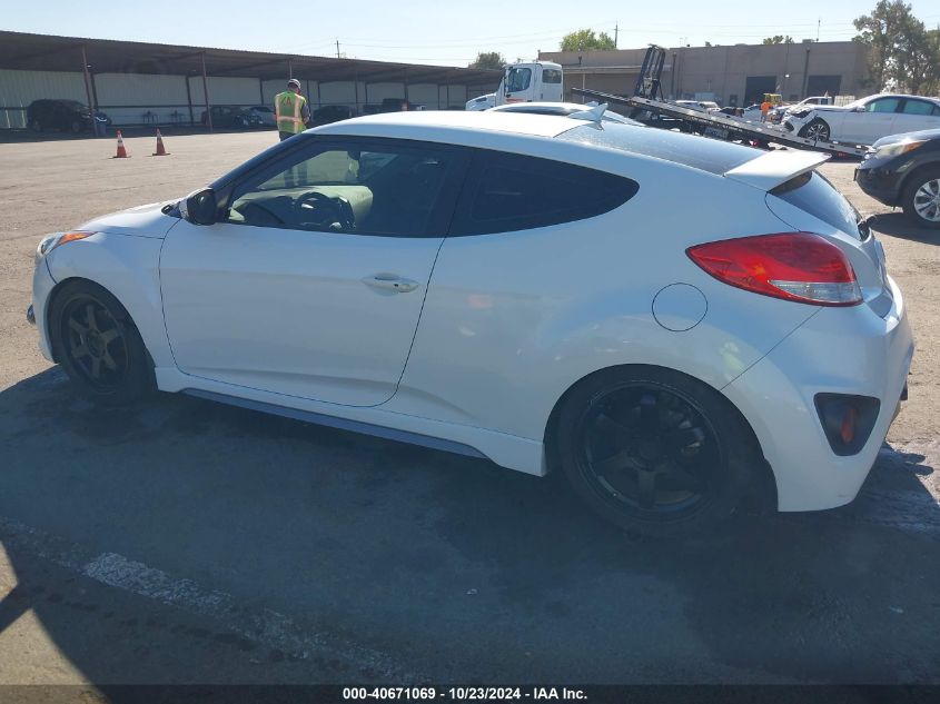 2014 Hyundai Veloster Turbo W/Black VIN: KMHTC6AE5EU201714 Lot: 40671069