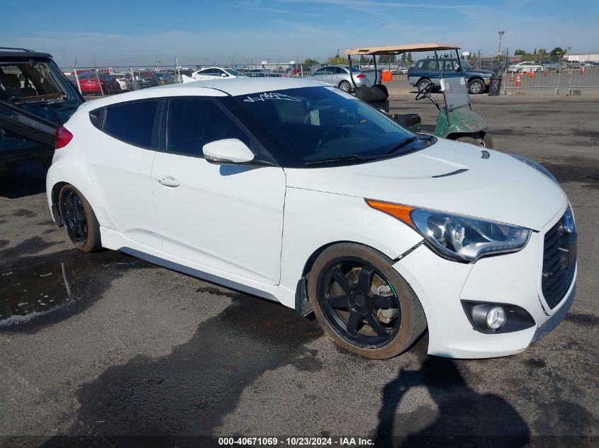 2014 Hyundai Veloster Turbo W/Black VIN: KMHTC6AE5EU201714 Lot: 40671069