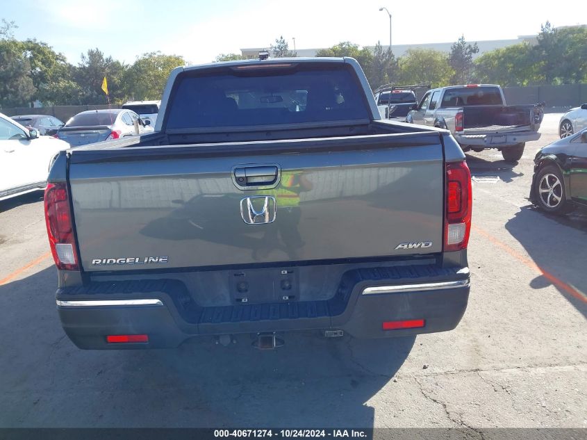 2017 Honda Ridgeline Rtl-T VIN: 5FPYK3F61HB033796 Lot: 40671274