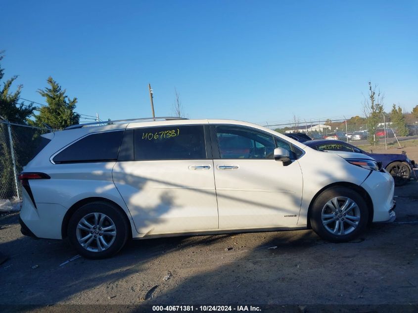 2021 Toyota Sienna Platinum VIN: 5TDESKFC7MS025297 Lot: 40671381