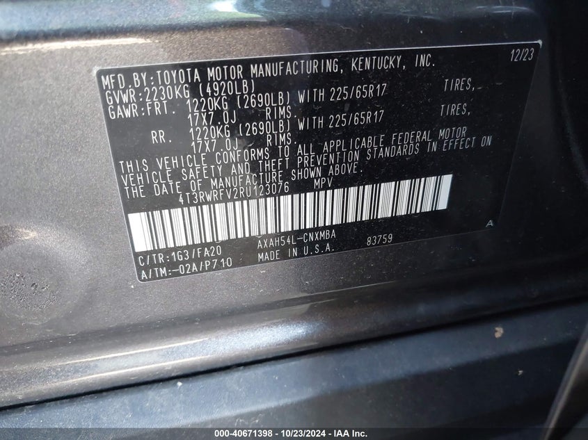 2024 TOYOTA RAV4 HYBRID XLE - 4T3RWRFV2RU123076