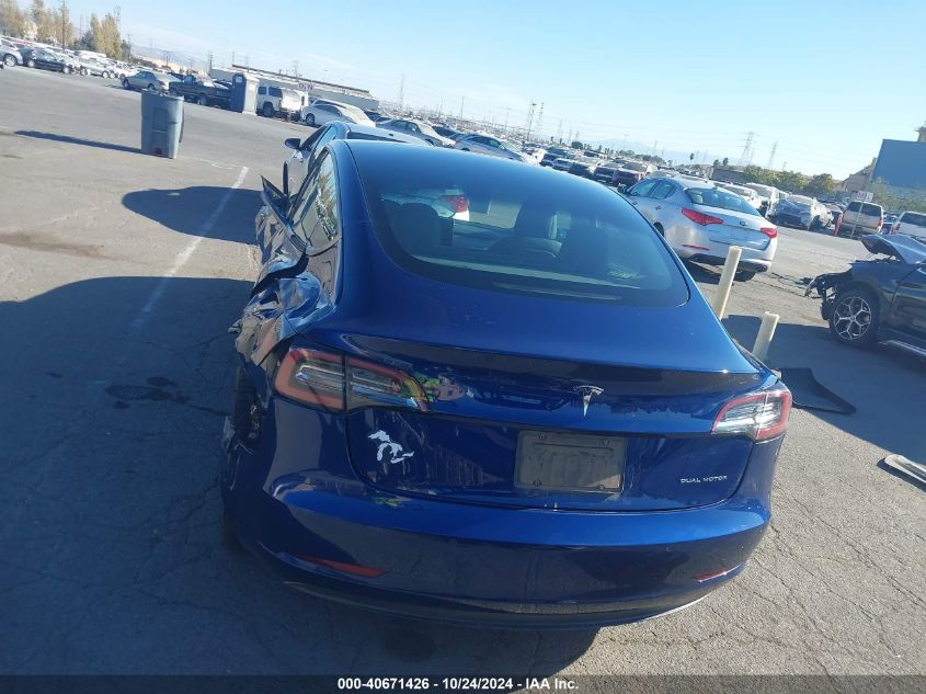 2022 Tesla Model 3 Long Range Dual Motor All-Wheel Drive VIN: 5YJ3E1EB8NF179086 Lot: 40671426