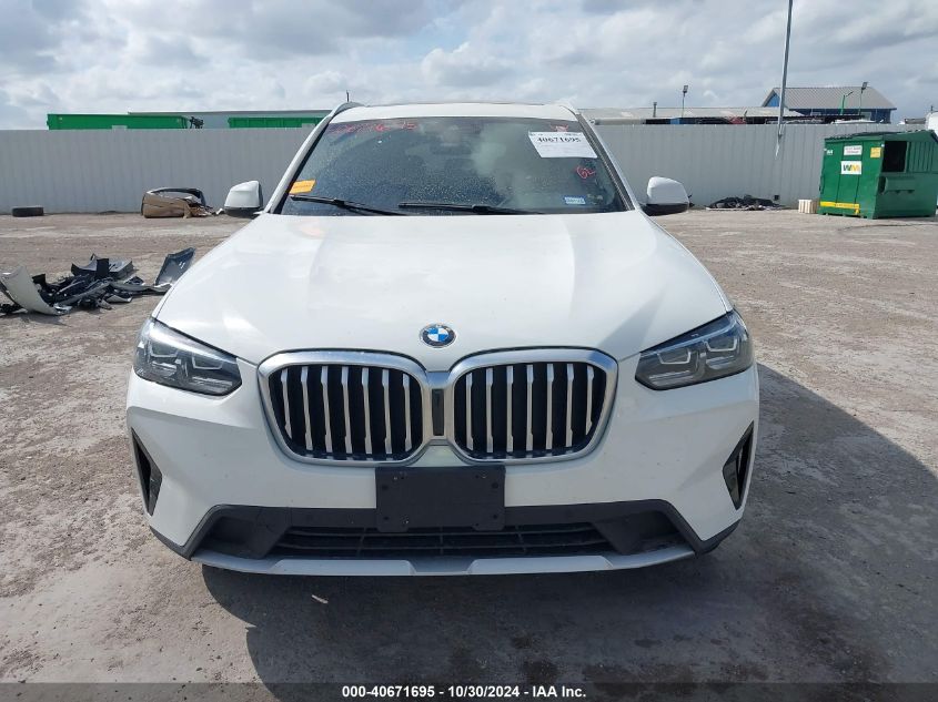 2022 BMW X3 Sdrive30I VIN: 5UX43DP0XN9J37406 Lot: 40671695