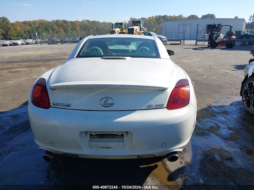 2002 Lexus Sc 430 VIN: JTHFN48Y120024161 Lot: 40672245