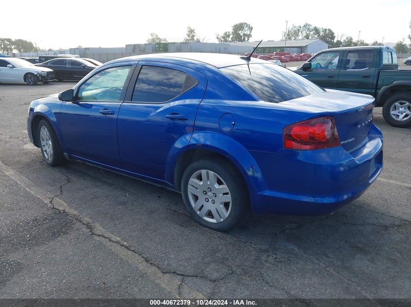 Vin: 1c3cdzag3de751186, lot: 41161665, dodge avenger se v6 20133