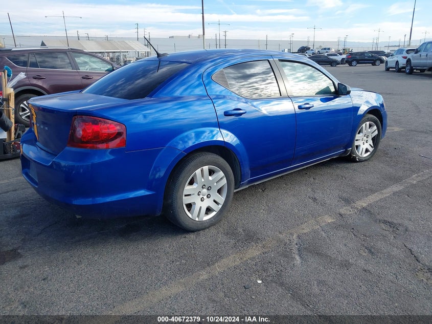 Vin: 1c3cdzag3de751186, lot: 41161665, dodge avenger se v6 20134