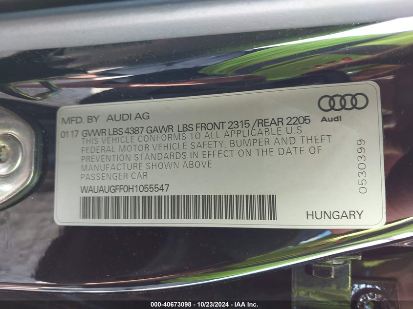 2017 AUDI A3 2.0T PREMIUM - WAUAUGFF0H1055547