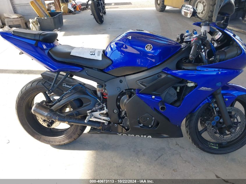 2006 Yamaha Yzfr6 L VIN: JYARJ06YX6A006758 Lot: 40673113