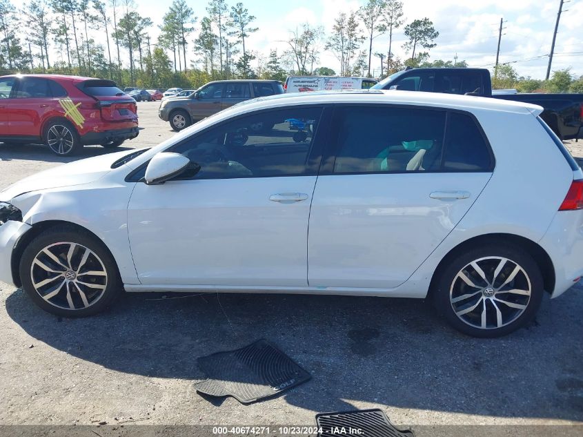 2016 Volkswagen Golf Tsi Se 4-Door VIN: 3VW217AU0GM043080 Lot: 40674271