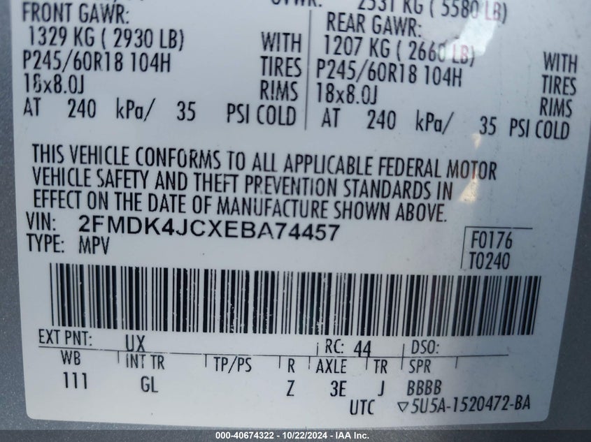 2014 FORD EDGE SEL - 2FMDK4JCXEBA74457