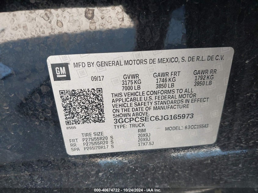 2018 CHEVROLET SILVERADO 1500 1LZ - 3GCPCSEC6JG165973