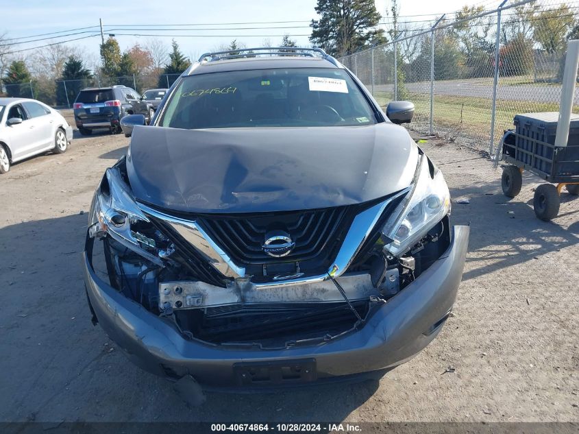 2017 Nissan Murano Sl VIN: 5N1AZ2MH7HN135296 Lot: 40674864