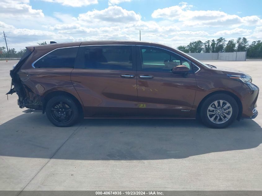 2021 Toyota Sienna Xle VIN: 5TDYSKFC9MS008904 Lot: 40674935