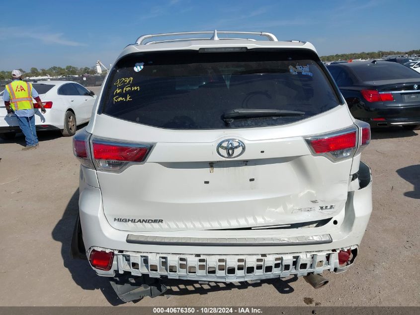 2015 Toyota Highlander Xle V6 VIN: 5TDKKRFH5FS106406 Lot: 40676350