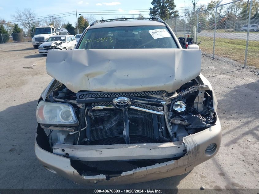 2006 Toyota Highlander Hybrid V6 VIN: JTEDW21A560011504 Lot: 40676593