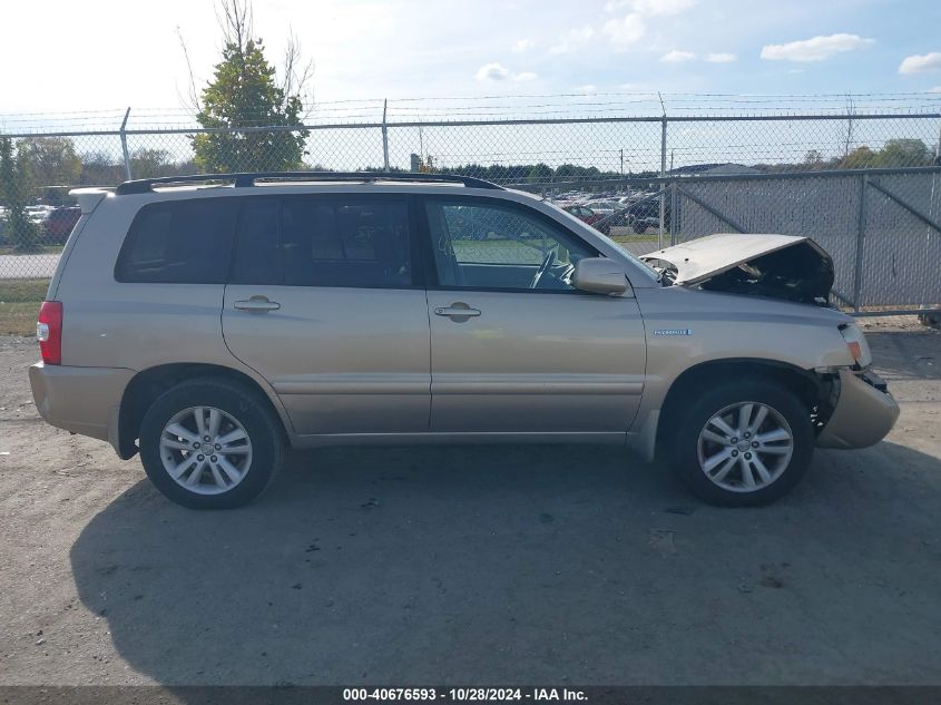 2006 Toyota Highlander Hybrid V6 VIN: JTEDW21A560011504 Lot: 40676593