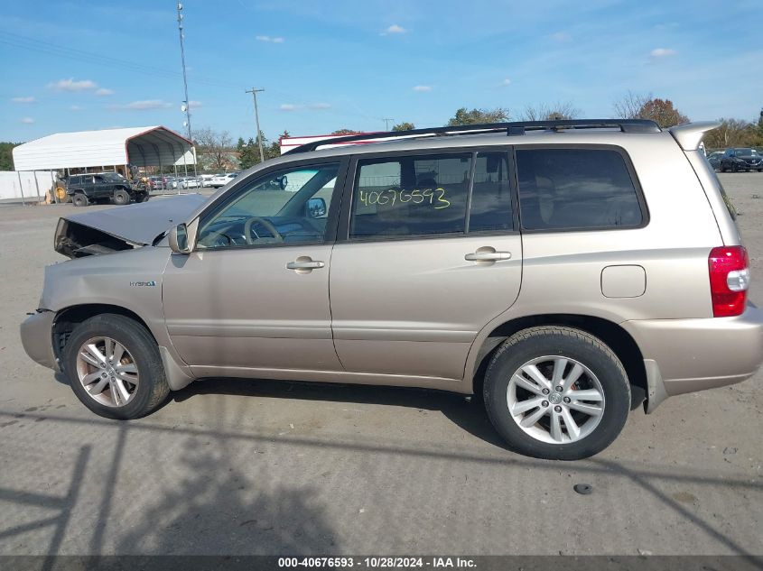 2006 Toyota Highlander Hybrid V6 VIN: JTEDW21A560011504 Lot: 40676593