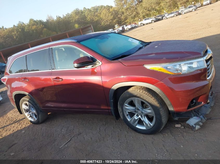 2015 Toyota Highlander Limited V6 VIN: 5TDDKRFH7FS144793 Lot: 40677423