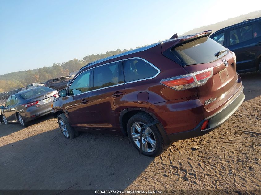 2015 Toyota Highlander Limited V6 VIN: 5TDDKRFH7FS144793 Lot: 40677423