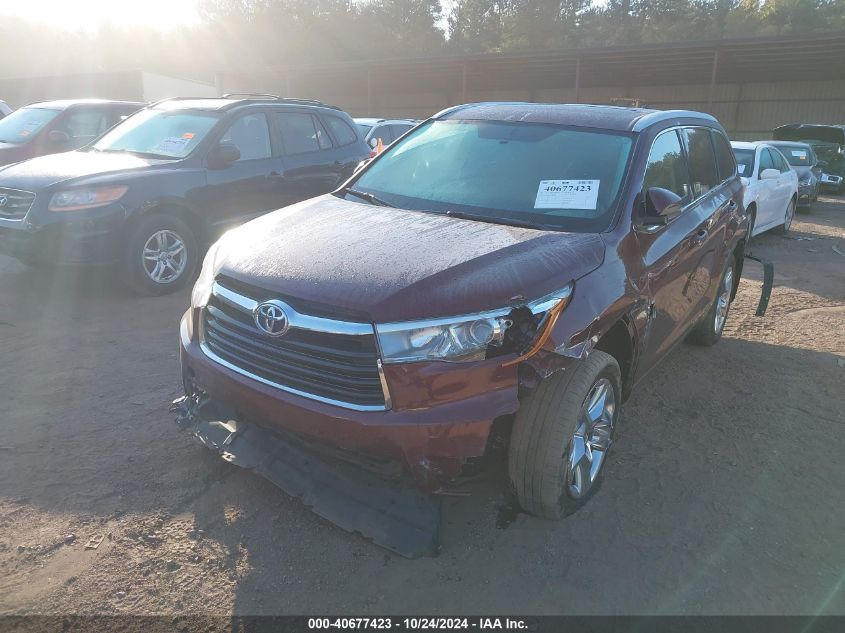 2015 Toyota Highlander Limited V6 VIN: 5TDDKRFH7FS144793 Lot: 40677423