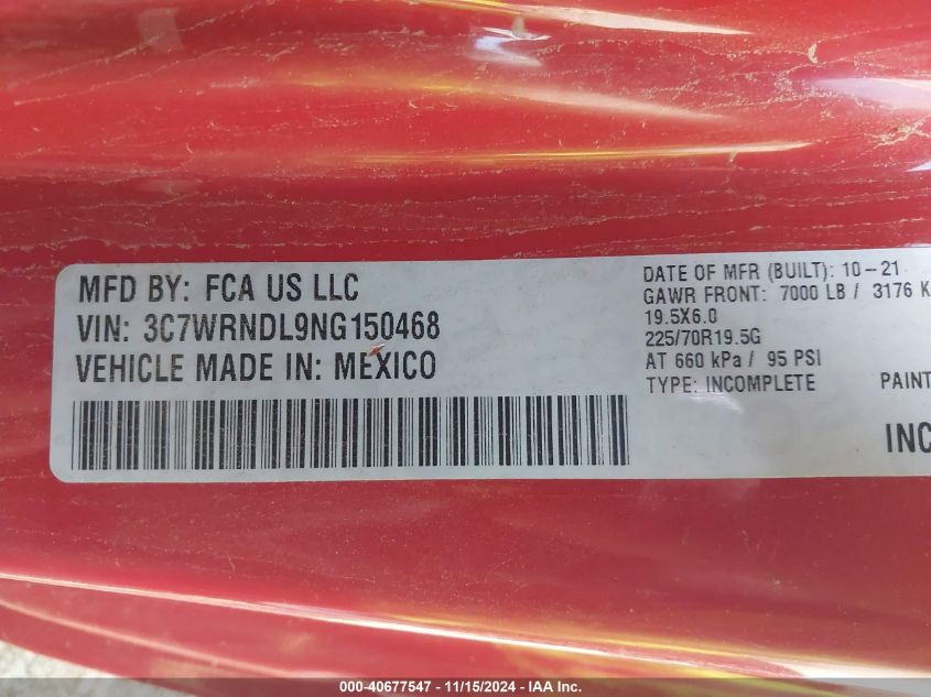 2022 Ram 5500 - 3C7WRNDL9NG150468