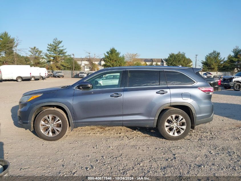 2015 Toyota Highlander Xle V6 VIN: 5TDJKRFH1FS175976 Lot: 40677546