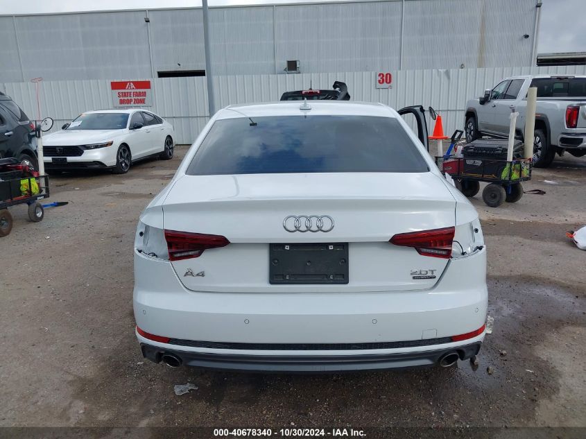 2018 Audi A4 2.0T Premium/2.0T Tech Premium VIN: WAUENAF43JN019456 Lot: 40678340