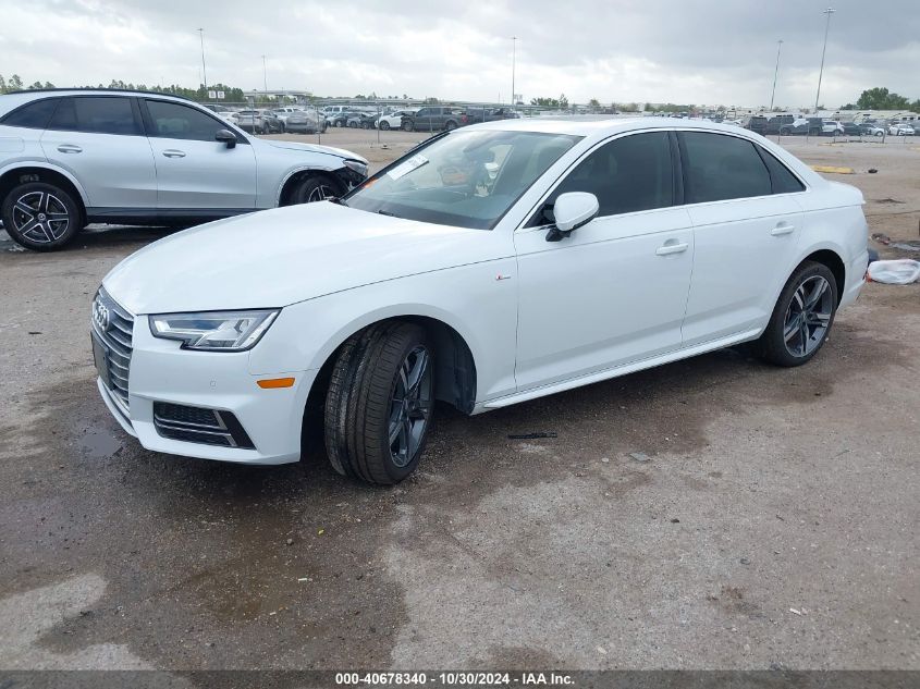 2018 Audi A4 2.0T Premium/2.0T Tech Premium VIN: WAUENAF43JN019456 Lot: 40678340